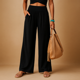 Pantalon Taille Haute Élastique Femme
