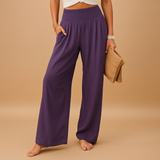 Pantalon Taille Haute Élastique Femme