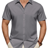 Chemise Homme Anti-Taches Stretch Manches Courtes Regular Fit