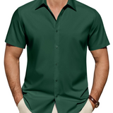 Chemise Homme Anti-Taches Stretch Manches Courtes Regular Fit