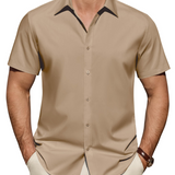 Chemise Homme Anti-Taches Stretch Manches Courtes Regular Fit