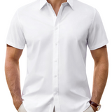 Chemise Homme Anti-Taches Stretch Manches Courtes Regular Fit