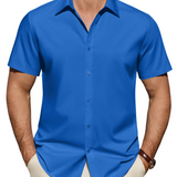 Chemise Homme Anti-Taches Stretch Manches Courtes Regular Fit