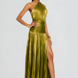 Robe Maxi Aurelia Halter Fente Dos Ouvert
