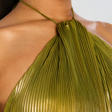 Robe Maxi Aurelia Halter Fente Dos Ouvert