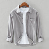 Chemise Velours Côtelé Col Classique Poche Poitrine