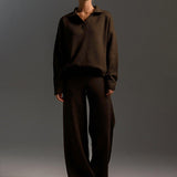 Ensemble Pull Polo Pantalon Large Femme