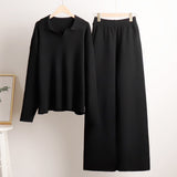 Ensemble Pull Polo Pantalon Large Femme