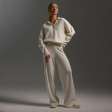 Ensemble Pull Polo Pantalon Large Femme