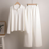 Ensemble Pull Polo Pantalon Large Femme
