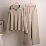 Ensemble Pull Polo Pantalon Large Femme