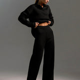 Ensemble Pull Polo Pantalon Large Femme