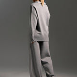 Ensemble Pull Polo Pantalon Large Femme