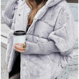 Doudoune Oversize Col Fausse Fourrure Grande Capuche