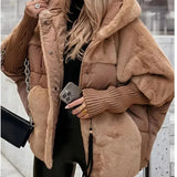 Doudoune Oversize Col Fausse Fourrure Grande Capuche