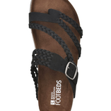 Sandales Entredoigt Tressées Semelle Moulée Boucle Réglable