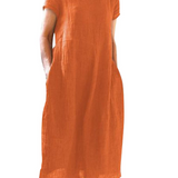 Robe Maxi Coupe Ample Manches Courtes
