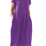 Robe Maxi Coupe Ample Manches Courtes