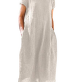 Robe Maxi Coupe Ample Manches Courtes