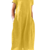 Robe Maxi Coupe Ample Manches Courtes
