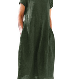 Robe Maxi Coupe Ample Manches Courtes