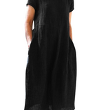 Robe Maxi Coupe Ample Manches Courtes