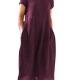 Robe Maxi Coupe Ample Manches Courtes