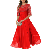 Robe Soirée Maxi A-Line Manches 3/4