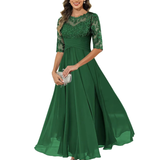 Robe Soirée Maxi A-Line Manches 3/4