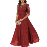 Robe Soirée Maxi A-Line Manches 3/4