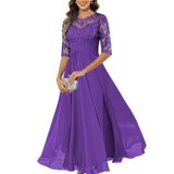 Robe Soirée Maxi A-Line Manches 3/4