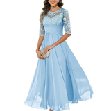Robe Soirée Maxi A-Line Manches 3/4