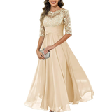 Robe Soirée Maxi A-Line Manches 3/4