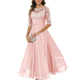Robe Soirée Maxi A-Line Manches 3/4