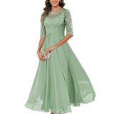 Robe Soirée Maxi A-Line Manches 3/4