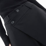 Pantalon Taille Haute Asymétrique Jambes Superposées