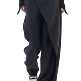 Pantalon Taille Haute Asymétrique Jambes Superposées