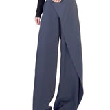 Pantalon Taille Haute Asymétrique Jambes Superposées