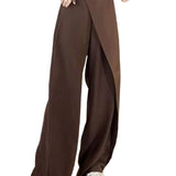 Pantalon Taille Haute Asymétrique Jambes Superposées