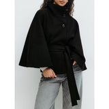Manteau Cape Col Haut Femme