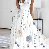 Robe Maxi Sans Manches Motif Floral Ceinture