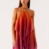 Robe Mini Juliana Halter Dos Nu Bijou Floral
