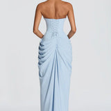 Robe Maxi Jacquard Devoré Bretelles Spaghetti
