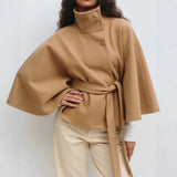 Manteau Cape Col Haut Femme