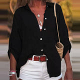 Blouse Lin Manches Longues Col V