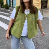 Gilet Sans Manches Boutonné Femme