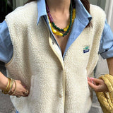 Gilet Sans Manches Boutonné Femme