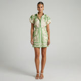 Robe de cocktail en lin floral