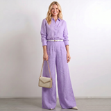 Pantalon Palazzo en Lin à Jambes Larges