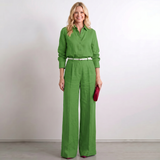 Pantalon Palazzo en Lin à Jambes Larges